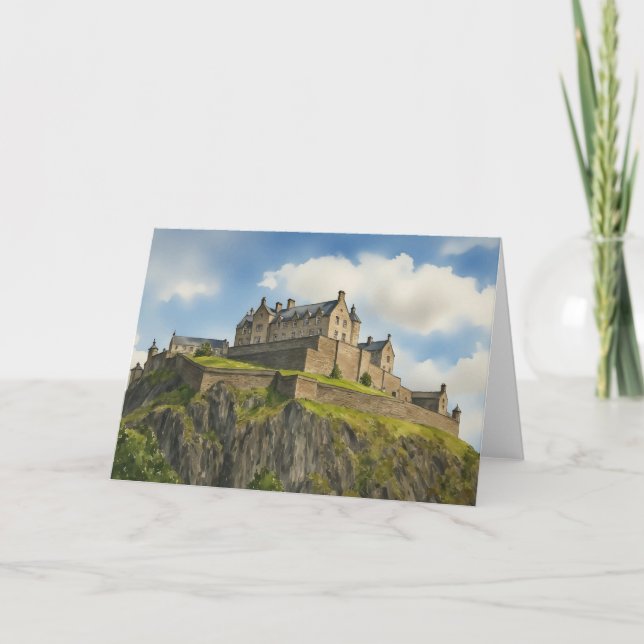 Carte Edimbourg Castle Scotland Watercolor (Devant)