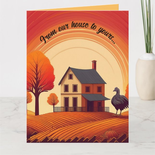 Carte Editable De Notre Maison À Votre Thanksgiving (Devant)