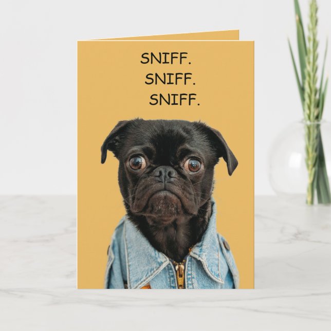 Carte Editable Funny Sniffer Chien Anniversaire (Devant)