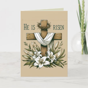 Carte Editable Il Est Ressuscité Croix Avec Les Épines R