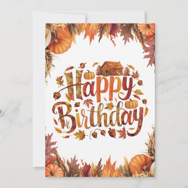 Carte Editable Joli Souhait Automne Automne Automne Happ (Devant)