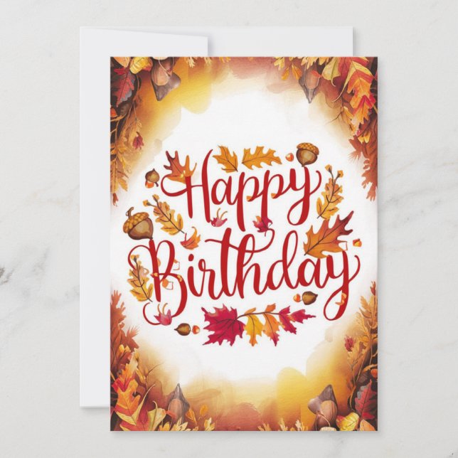 Carte Editable Mignonne Souhait Automne Automne Happy An (Devant)