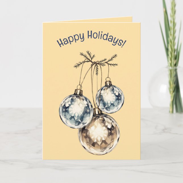Carte Editable Ornaments and Greenery Christmas Holidays (Devant)