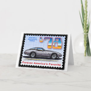 Carte Édition argentée Corvette de l'anniversaire 1978