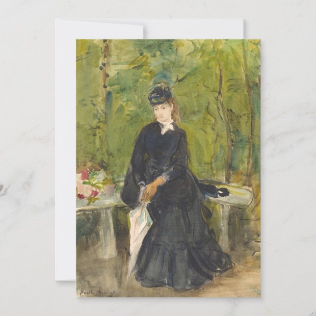 Carte Edma assis dans un parc | Berthe Morisot (Devant)