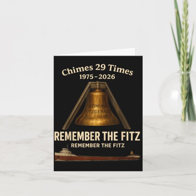 Carte Edmund Fitzgerald, Remember The Fitz Great Lakes M (Devant)