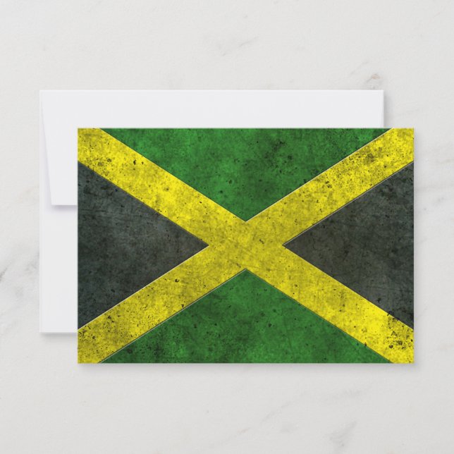 Carte Effet acier vieilli du drapeau jamaïcain (Devant)