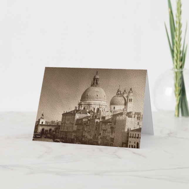 Carte Effet papier sépia Venise Grand Canal (Devant)