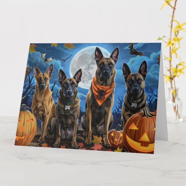 Carte Éffrayant belge de Malinoi Halloween (Fleur jaune)