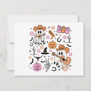 Carte Éffrayant Ghost Cowboy Cute Halloween Boo Western 