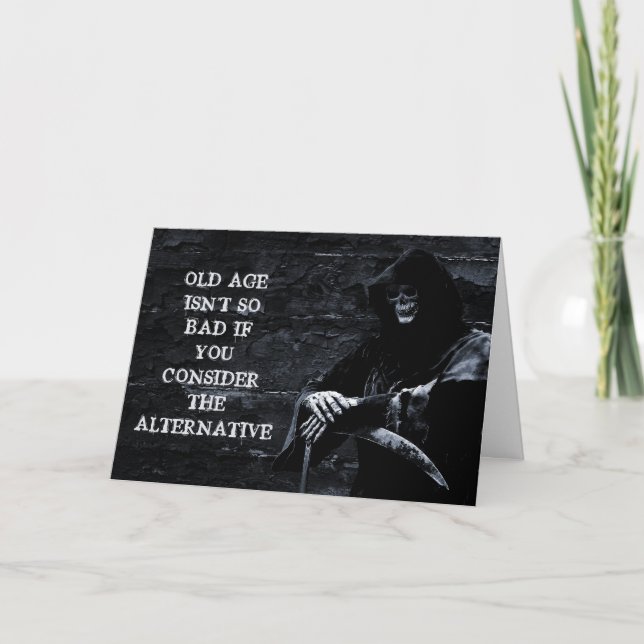 Carte Effrayant Gros Reaper Anniversaire (Devant)