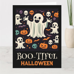Carte Éffrayant Happy Ghost Boo-tiful Halloween