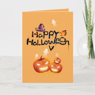 CARTE ÉFFRAYANT LANTERNS HALLOWEEN CARD POUR TOUT ENFANT