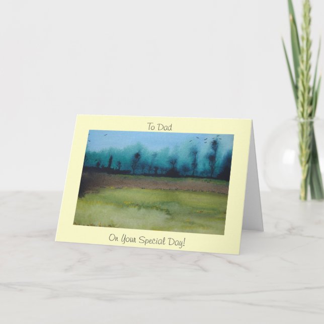 Carte Éffrayant mystique paysage boisé papa salut (Devant)