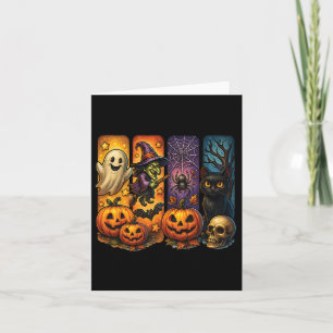 Carte Éffrayant Retro Ghost Witch Funny Halloween Garçon