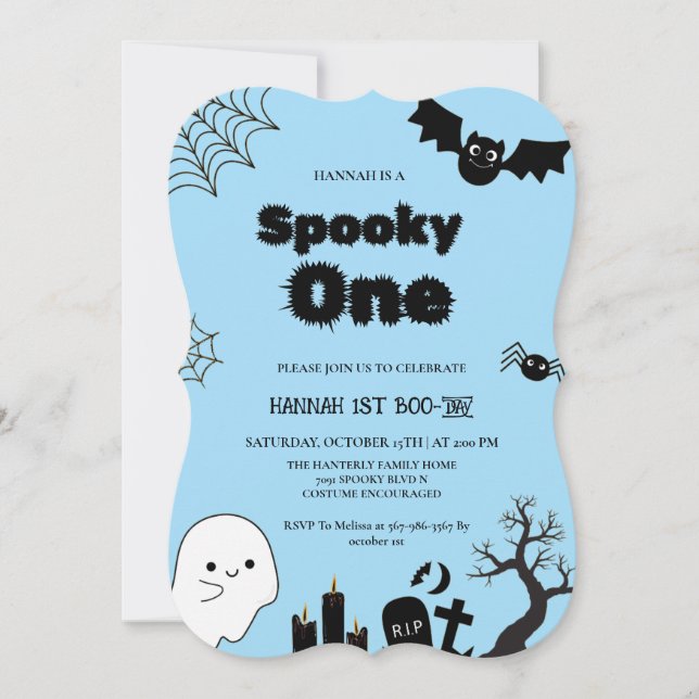 Carte Éffrayant une fête d'anniversaire Halloween (Devant)