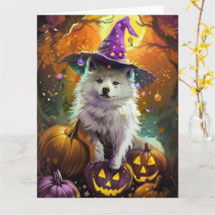 Carte Éffrayante-américaine Eskimo Halloween sorcière et