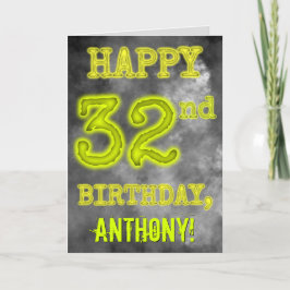 Carte Éffrayante Aura Jumelé "HEUREUX 32e ANNIVERSAIRE"