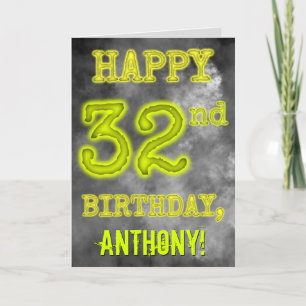 Carte Éffrayante Aura Jumelé "HEUREUX 32e ANNIVERSAIRE"
