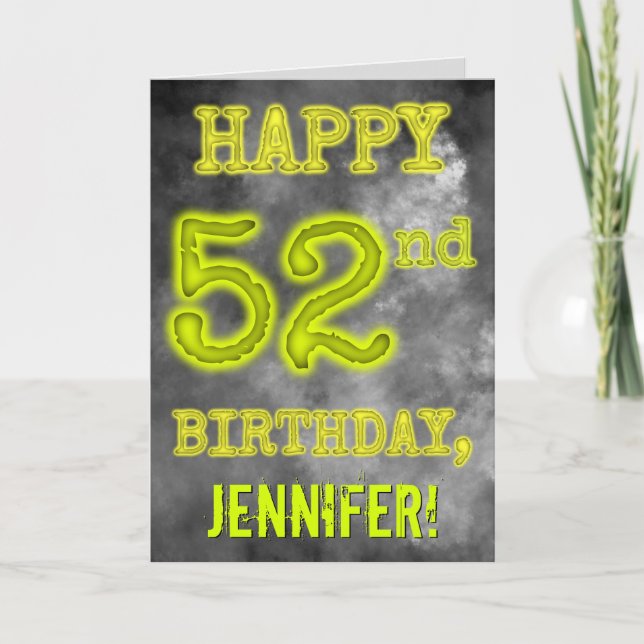 Carte Éffrayante Aura Jumelé "HEUREUX 52e ANNIVERSAIRE" (Devant)