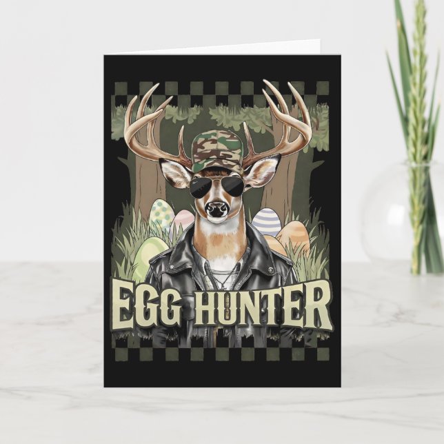 Carte Egg Hunter Deer Buck Byckward Cap Deer Hunting Eas (Devant)