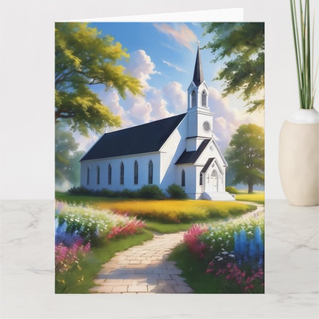 Carte Église pittoresque dans le pays (Devant)