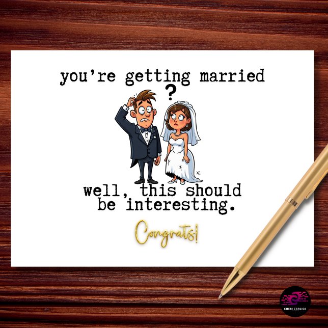 Carte Eh bien, cela devrait être intéressant, drôle fian (Love is in the air. So is a little curiosity about how this plays out.)