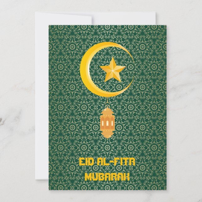 Carte Eid al Fitr Moubarak Ramadan Kareem Moon Star (Devant)