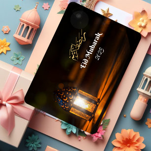 Carte Eid Moubarak Lanterne foncée