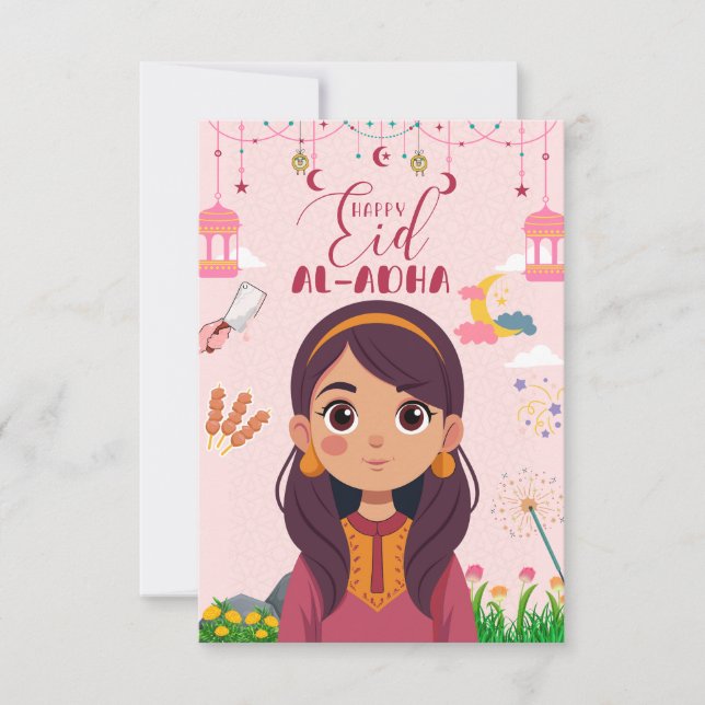 Carte Eid Mubarak pour fille (Devant)