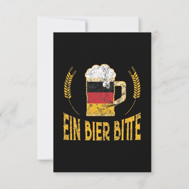 Carte Ein Bier Bitte Allemand Drapeau Une bière S'il vou (Devant)