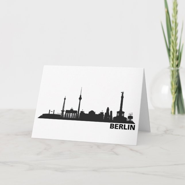 Carte Einladungskarte mit Berlin Skyline. (Devant)