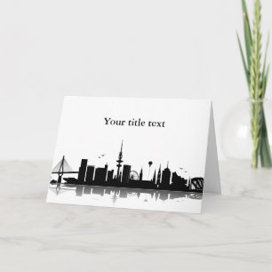 Carte Einladungskarte mit Hamburg Skyline.