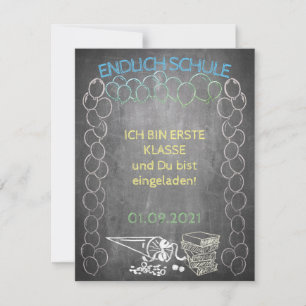 Carte Einladungskarte zur Einschulung im Tafelstil