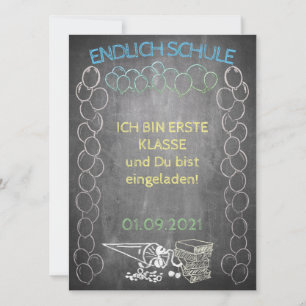Carte Einladungskarte zur Einschulung im Tafelstil