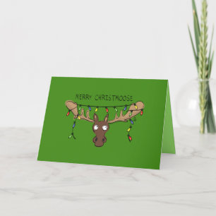 Carte Élan de Noël Mignon Drôle Fête Animal