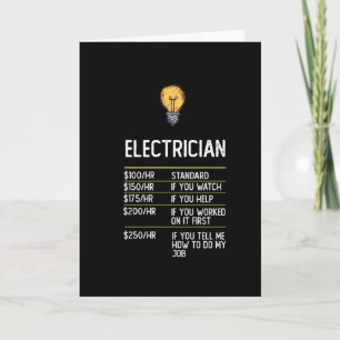 Carte électricien drôle cadeau idée cadeau
