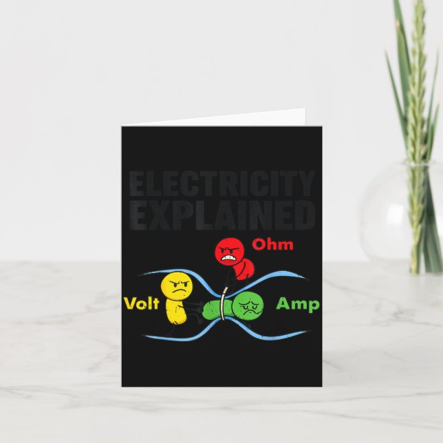 Carte Electricity Explained Funny Geeky Physics Humor Sc (Devant)