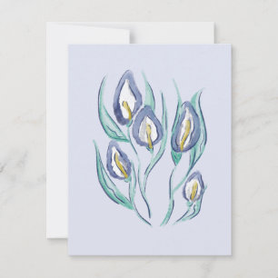 Carte Élégance Abstraite : Lys calla violets à l'aquarel