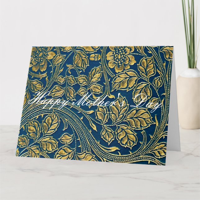 Carte Elégance bleu or (Devant)