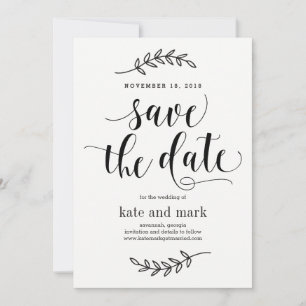 Carte 'Élégance Rustique' de Mariage 'Save The Dat