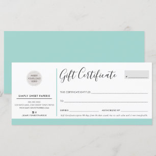 Carte ELEGANT AFFAIRES moderne logo chic menthe vert