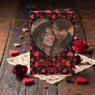 Carte Élégant AMOUR La photo et les messages de Valentin