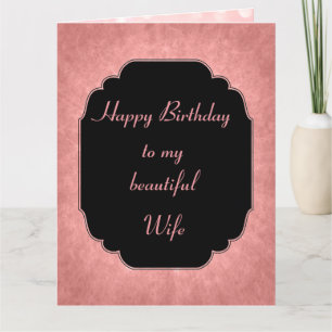 Carte Elégant anniversaire de femme moderne rose et noir