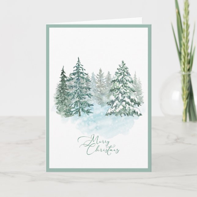 Carte Élégant arbre de Noël moderne non photo plié (Devant)