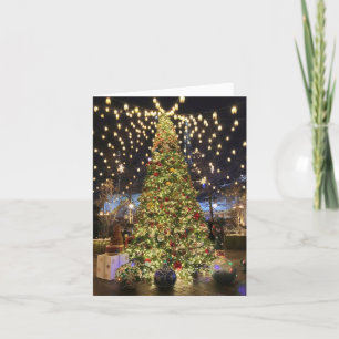 Carte Élégant Arbres de Noël Lumières Ornements