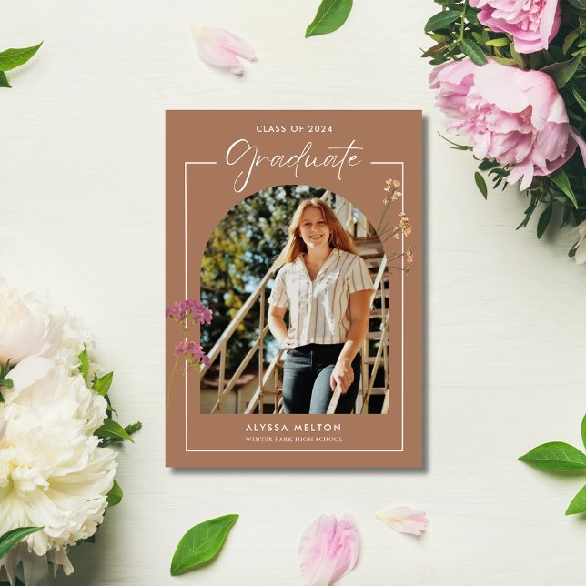 Carte Elégant Arch Photo High School Graduation Party (Elegant Arch Photo High School Graduation Party)