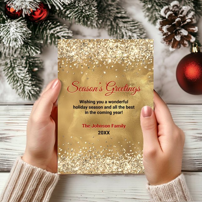 Carte Elégant art du marbre d'or rouge Noël Nouvel An (Créateur téléchargé)