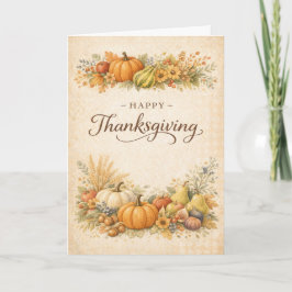 Carte Elegant Autumn Harvest Happy Thanksgiving 