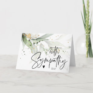 Carte Élégant Avec Sympathie Condolence De Deuil Coeur